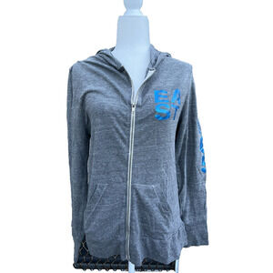 SoulCycle zip up hoodie sweater top gray hoodie lightweight size S A000249